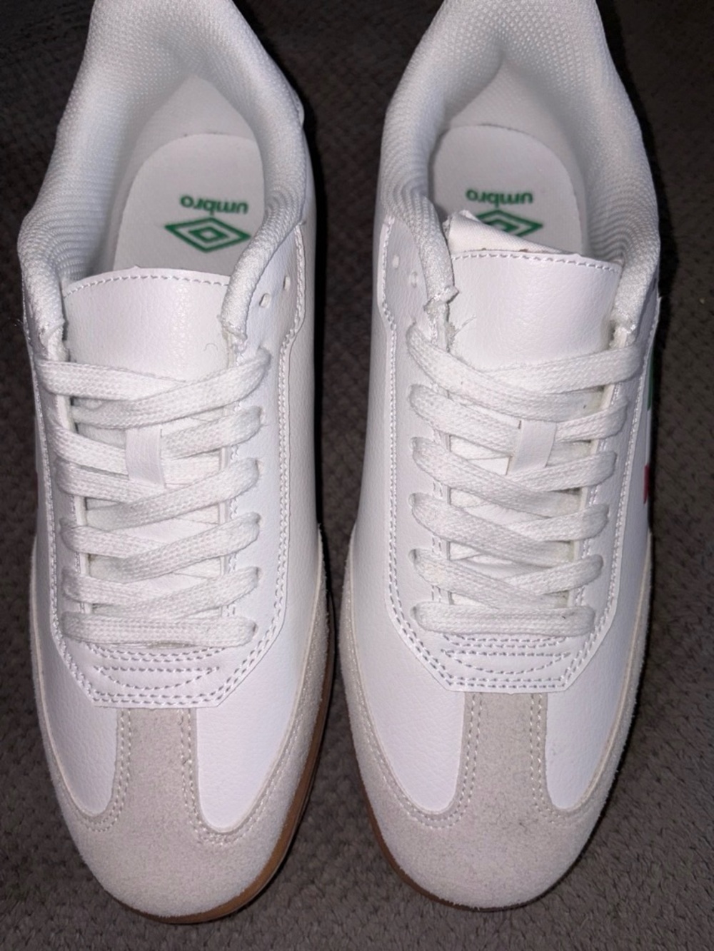 Umbro White Low-Top Sneakers with Gum Outsole